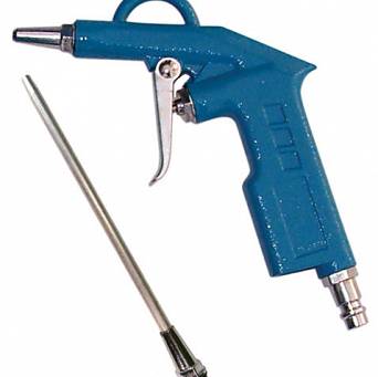 Pistolet pneumatyczny do przedmuchiwania krótka + długa dysza (15 cm)